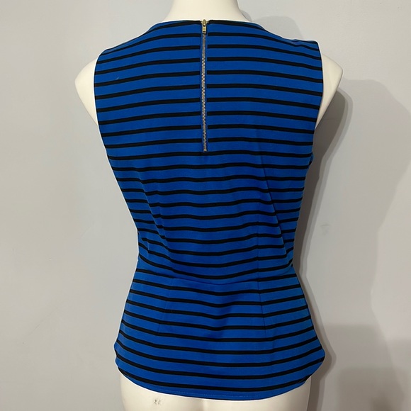 Apt 9 Blue Striped Peplum Blouse - Picture 3 of 6
